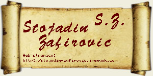 Stojadin Zafirović vizit kartica